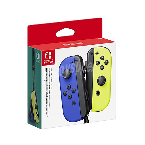 Set de mando Joy-Con izquierda y derecha para Nintendo Switch de color azúl y amarillo neón, nintendo