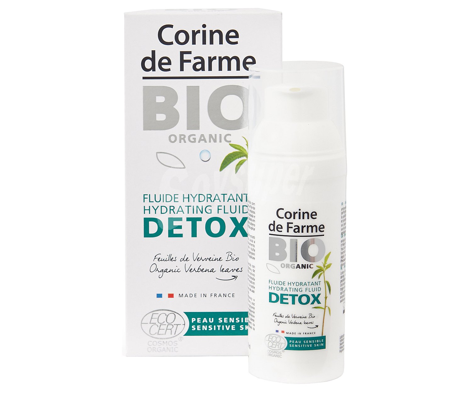 Fluido hidrante con extracto de hojas de Verbena, acción detox, especial pieles sensibles BIO