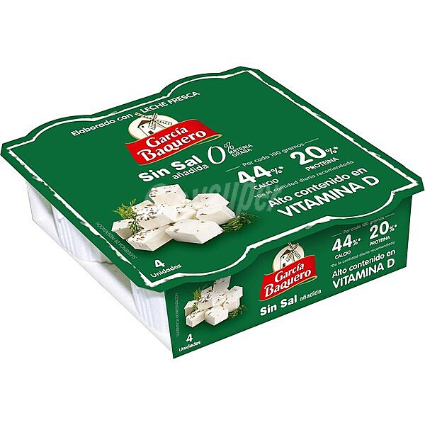 Queso fresco de Burgos 0 % sin sal garcia baquero