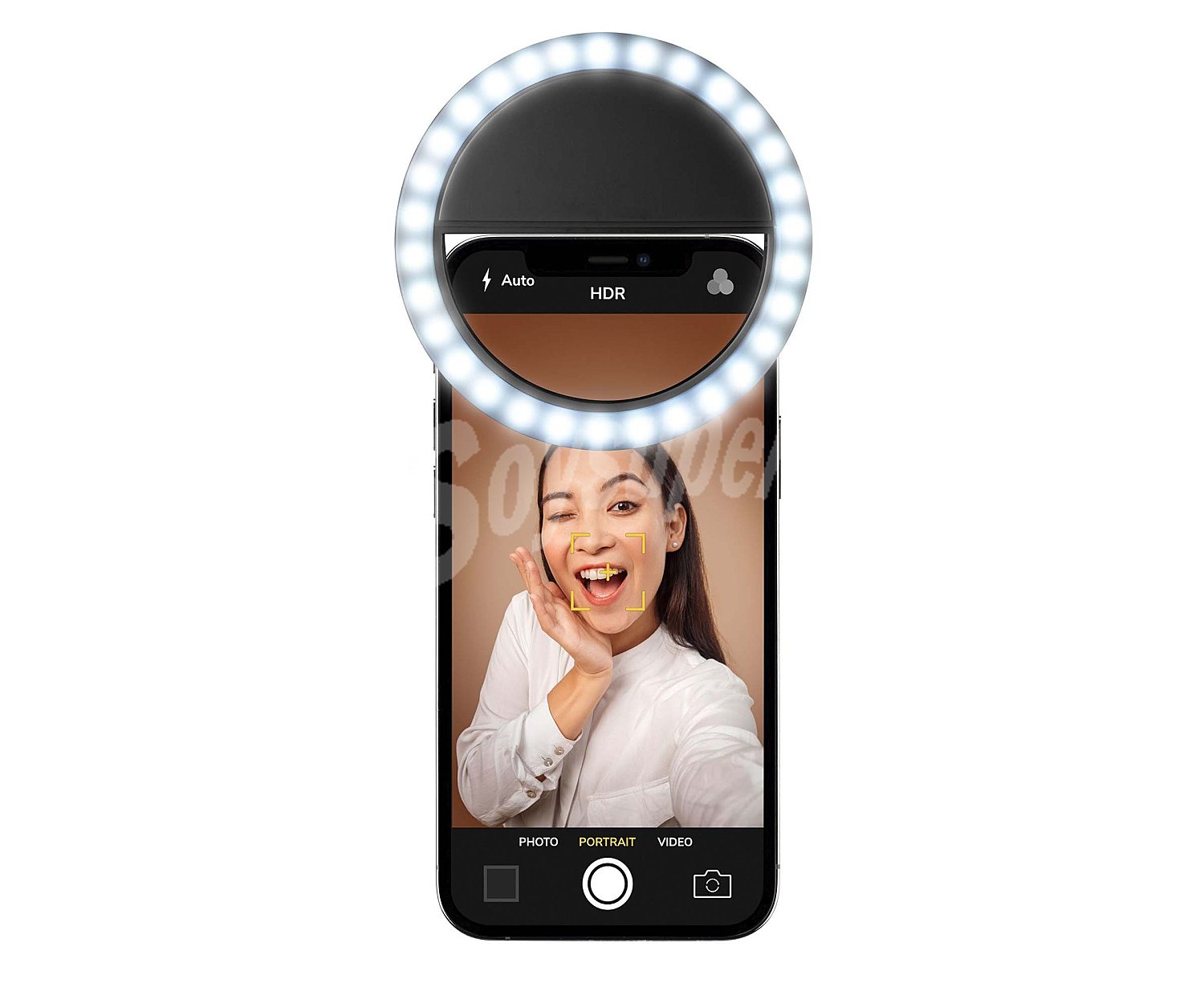 Aro de luz para selfies selfieringpocketk, 3 modos de iluminación, fijación por clip, batería recargable Selfie Ring Pocket