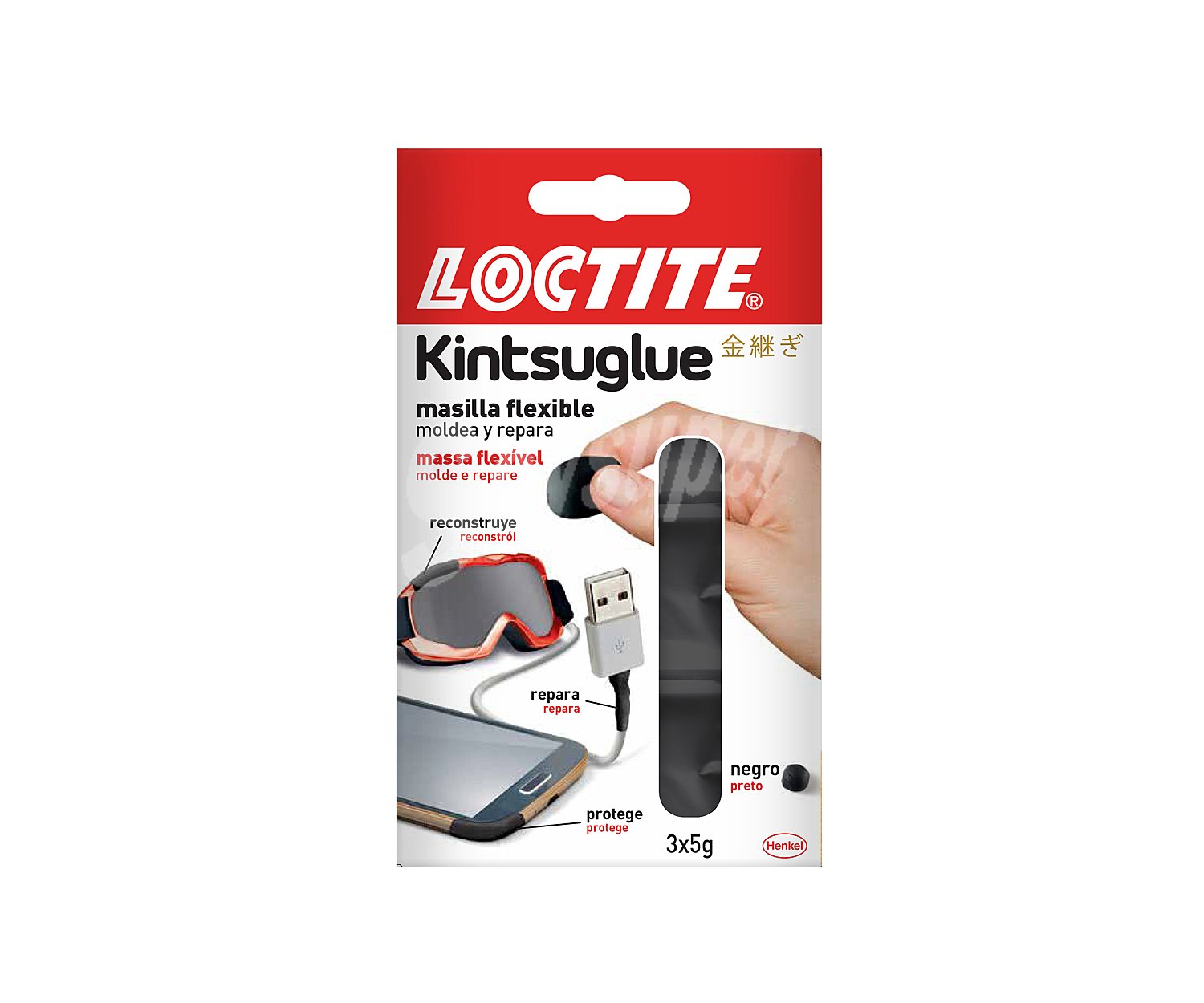 Masilla Flexible Negro 3x5gr, LOCTITE.