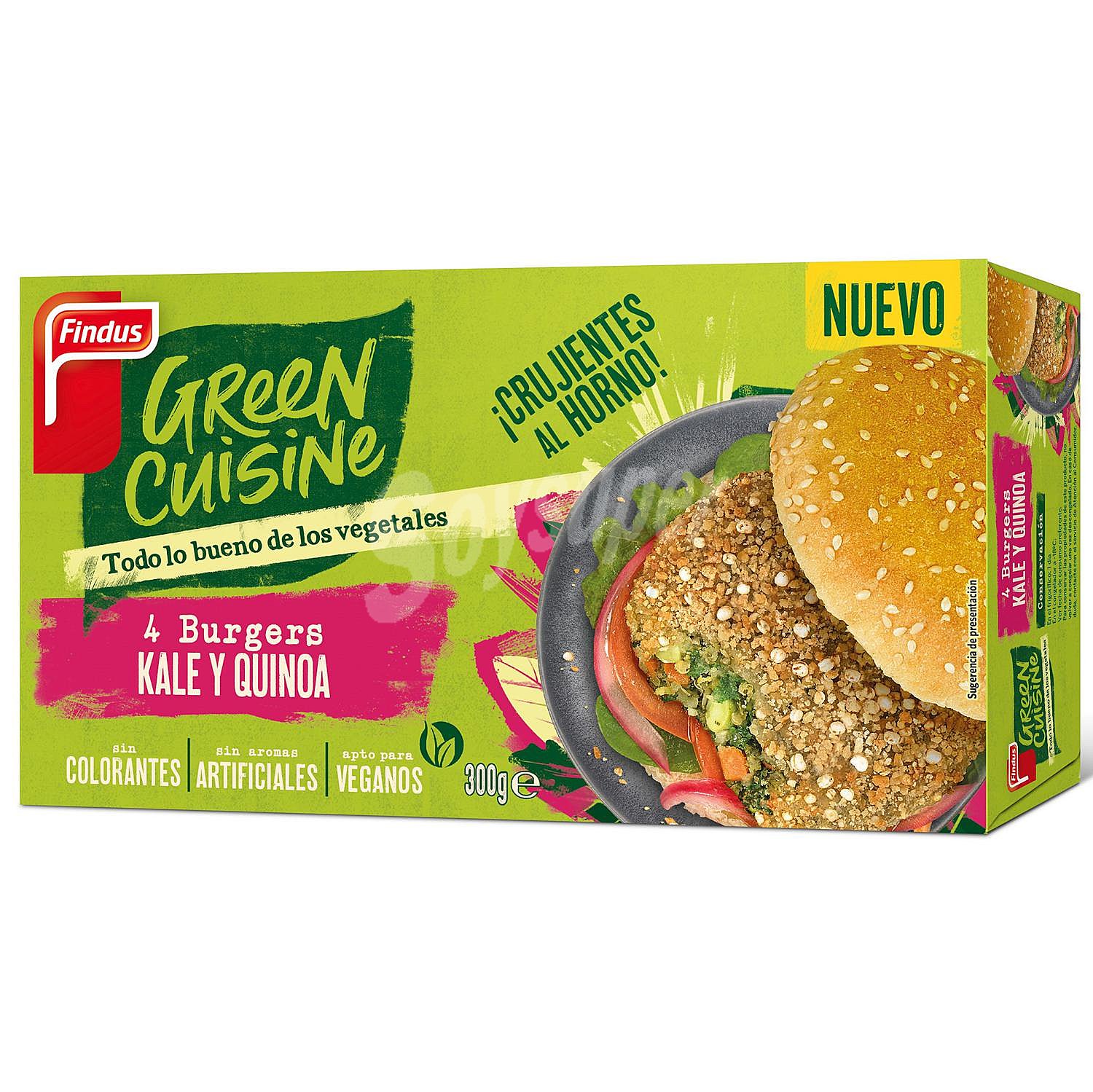 Burger kale y quinoa Green Cuisine Findus sin aceite de palma