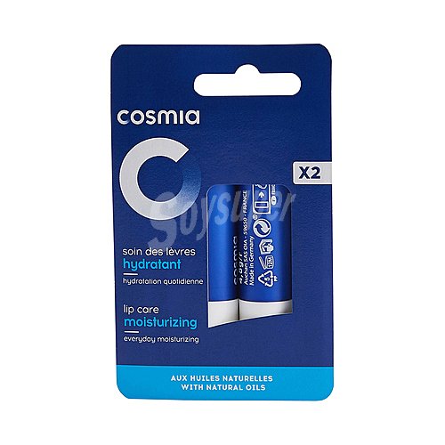 Cosmia Protector labial hidratante para labios secos y agrietados cosmia