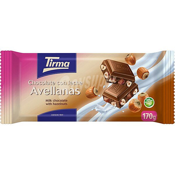 Chocolate con leche y avellanas Tirma sin gluten