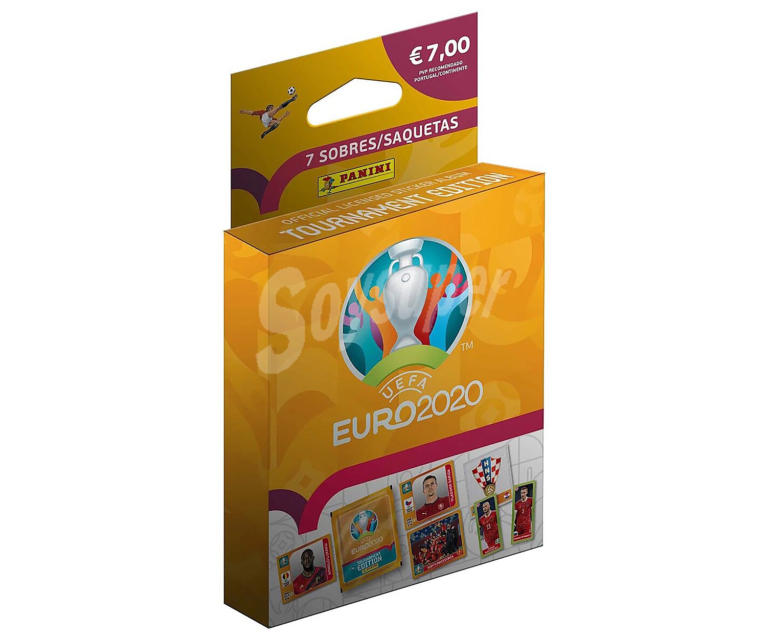 Ecoblister con 7 sobres de cromos coleccionables Euro2020 uefa panini.