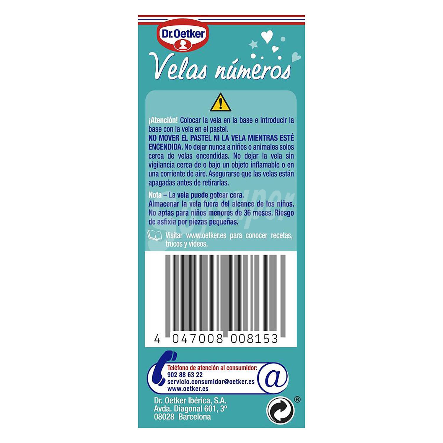 Vela número 4 Dr. Oetker