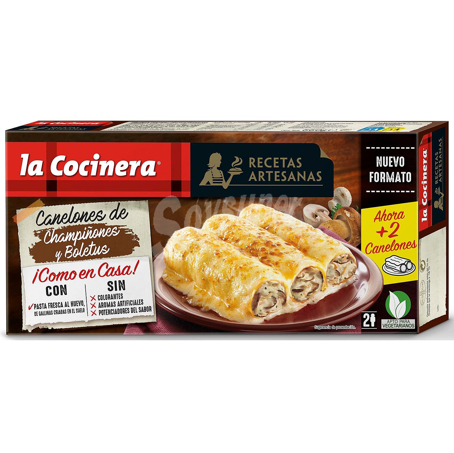 Canelones de champiñones y boletus Recetas Artesanas La Cocinera