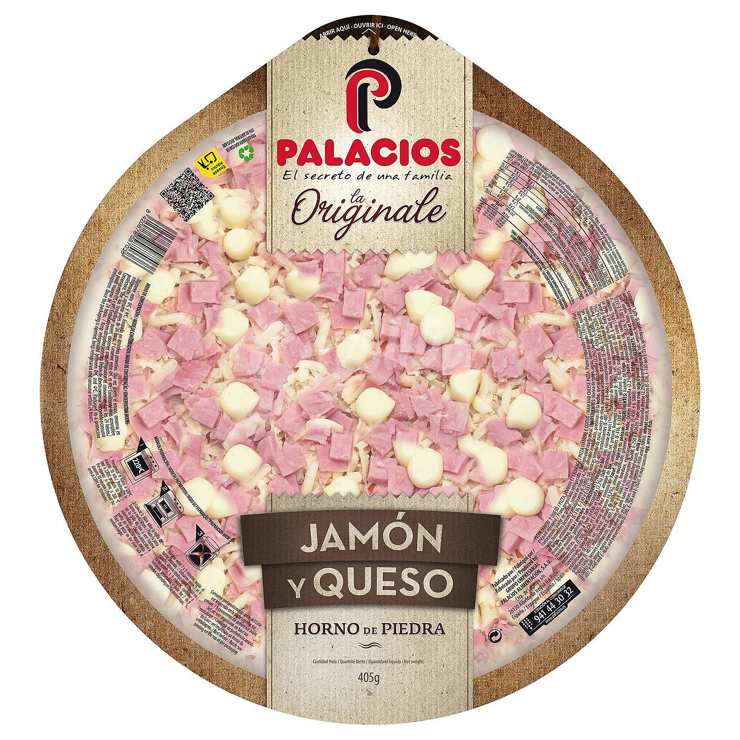 Pizza de jamón y queso La Originale Palacios