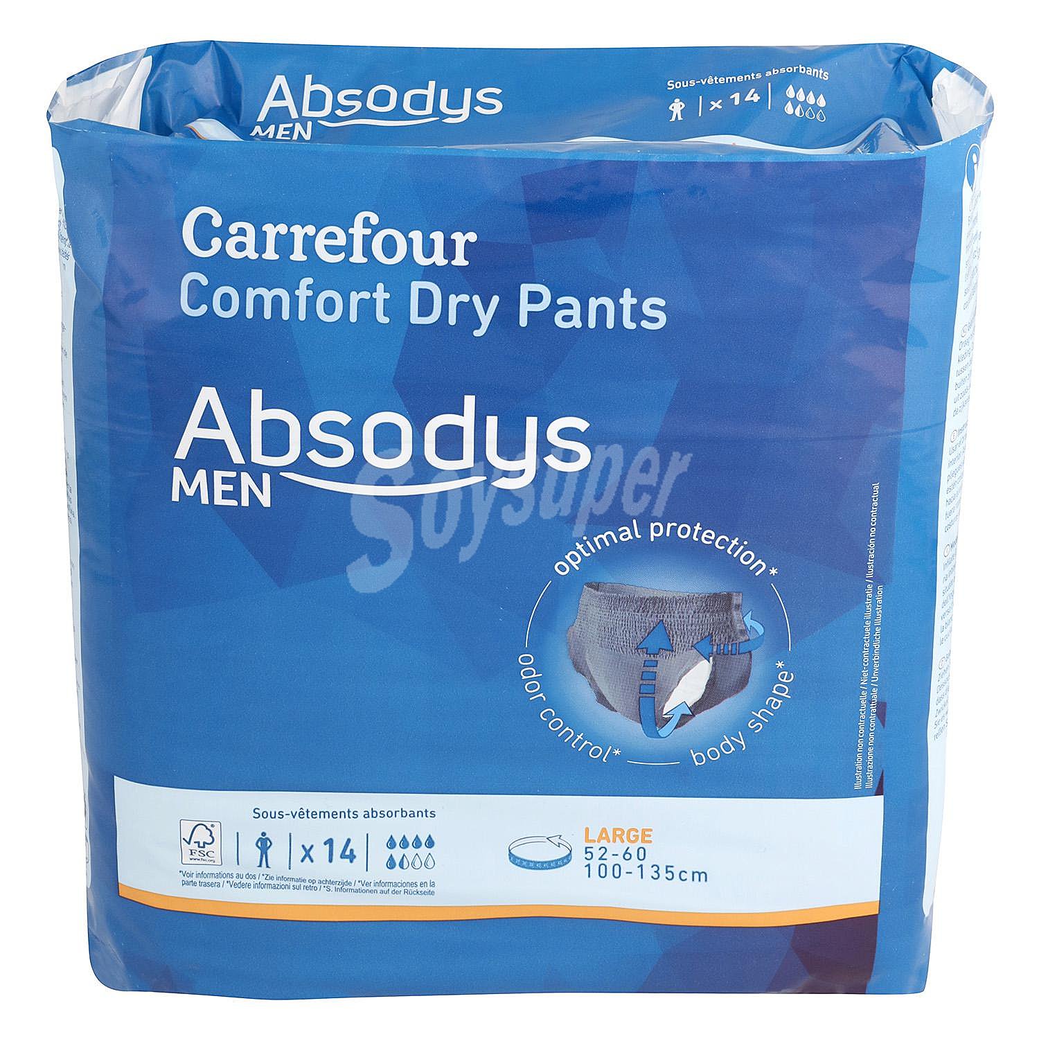 Pants de incontinencia absodys men Talla L Carrefour