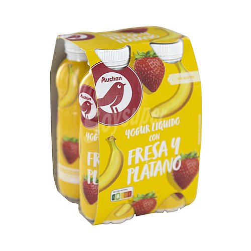 Producto alcampo Yogur líquido con pulpa de fresa y plátano producto alcampo