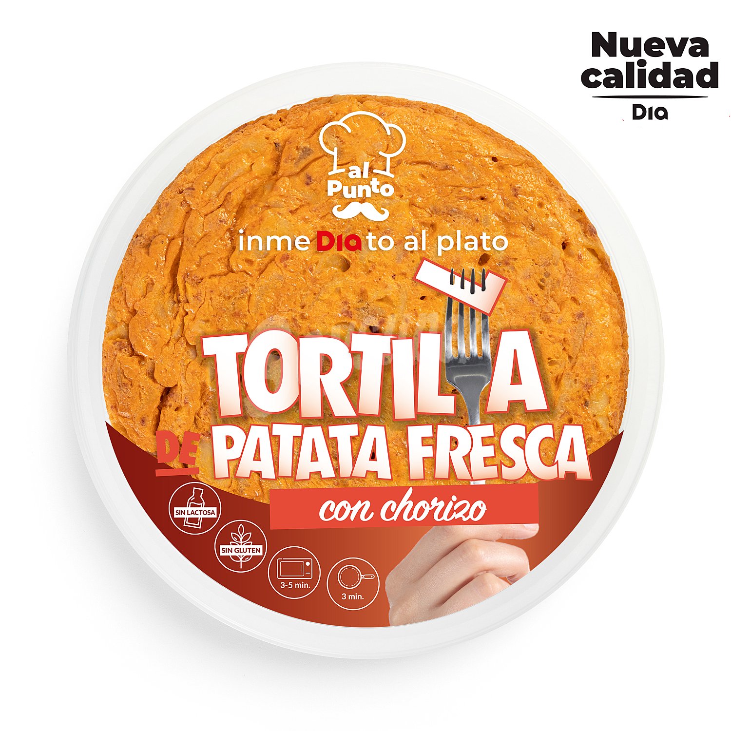 Tortilla de patatas fresca con chorizo AL punto