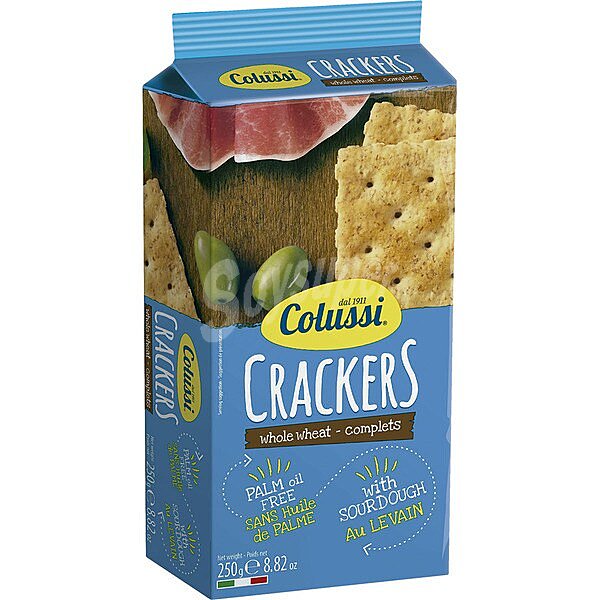 Crackers integrales con levadura y sin aceite de palma