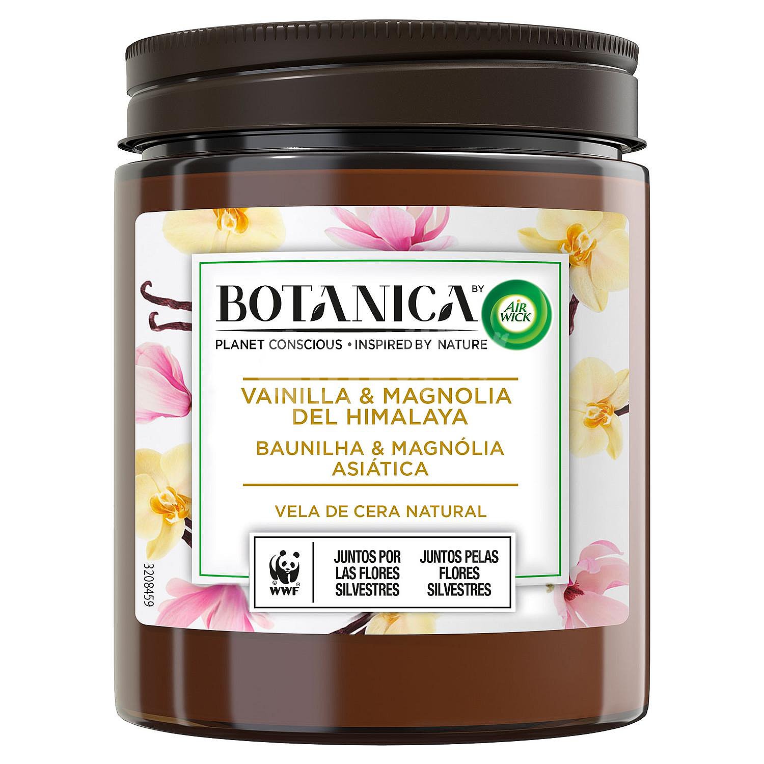 Vela de cera natural vainilla y magnolia