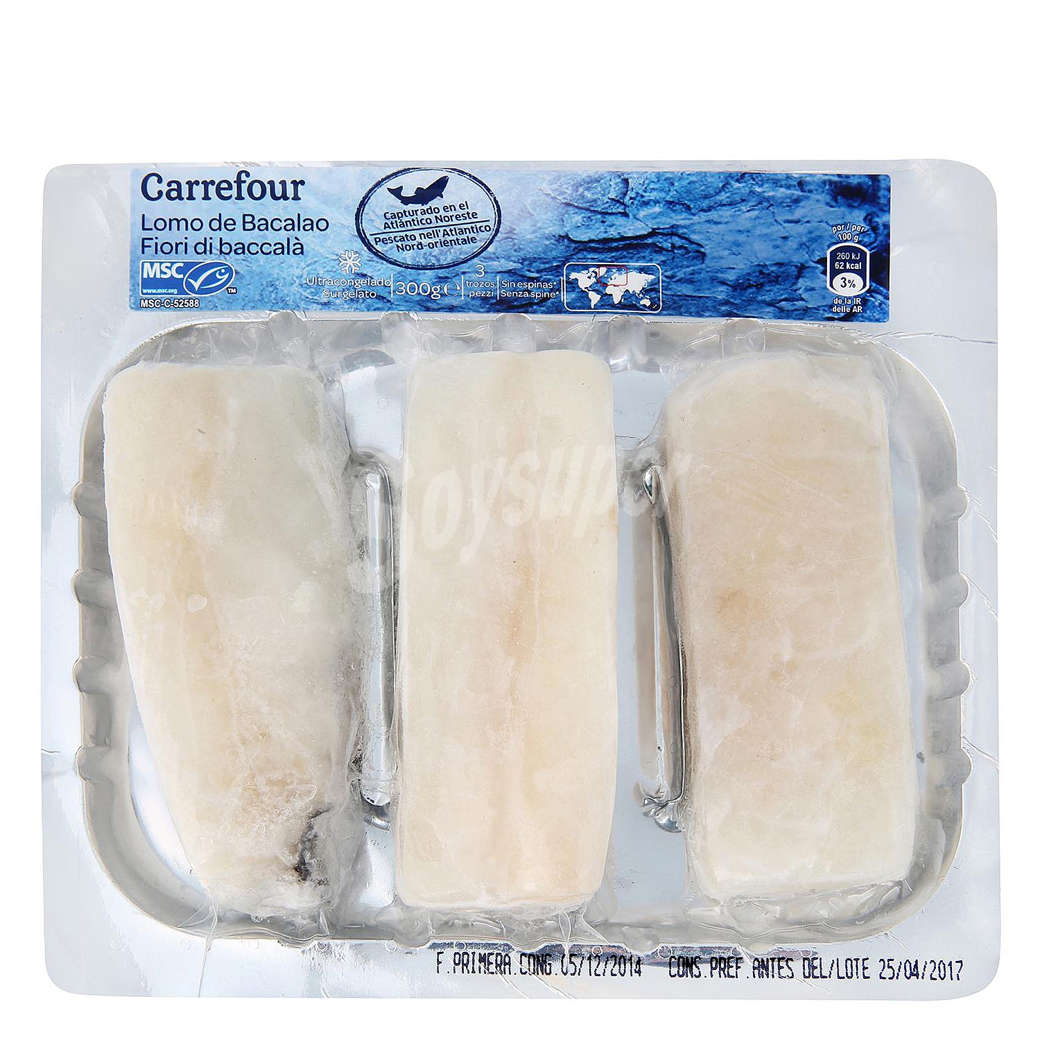 Lomo de bacalao procedente de pesca sostenible congelado Carrefour