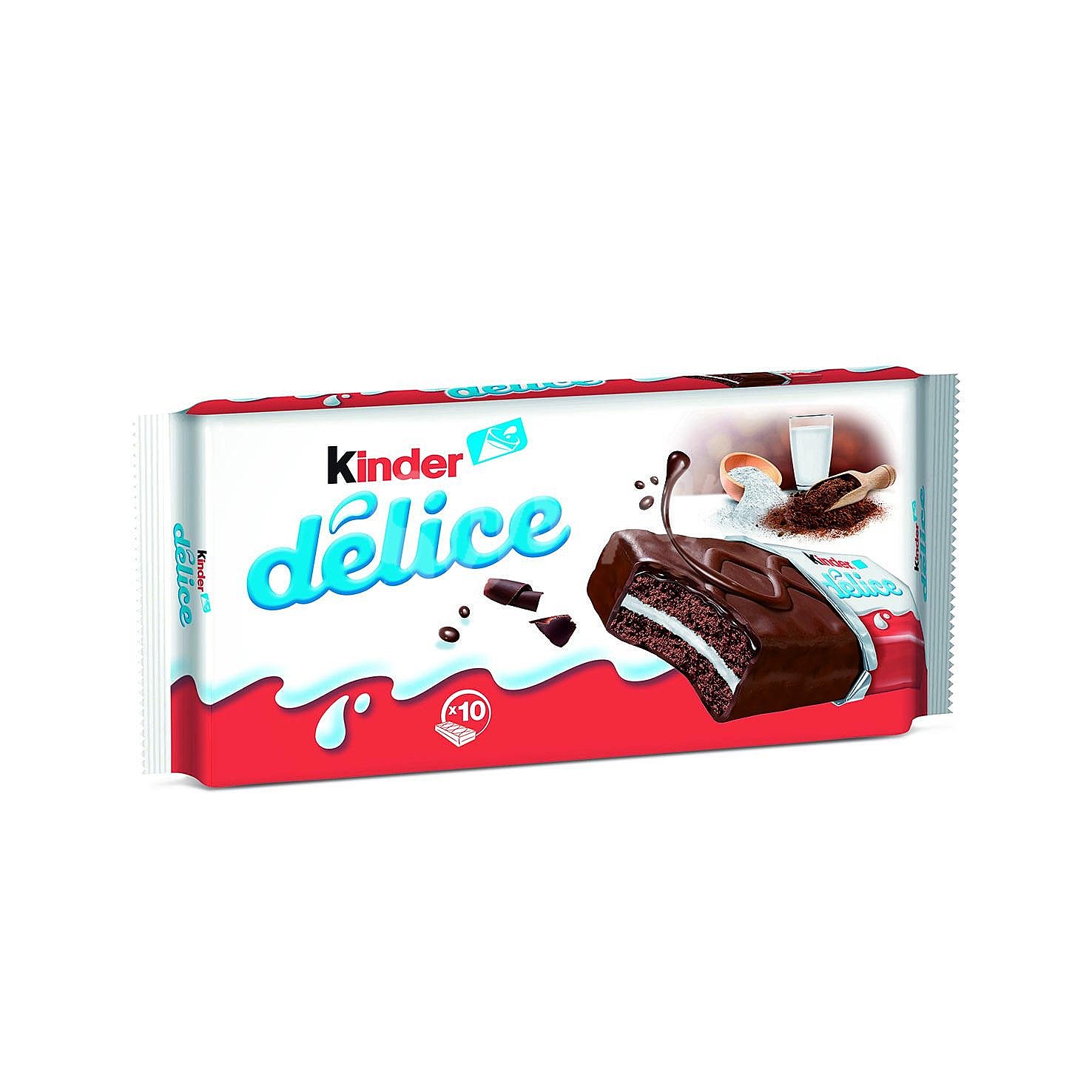 Kinder Bizcocho de chocolate relleno de crema de leche kinder delice