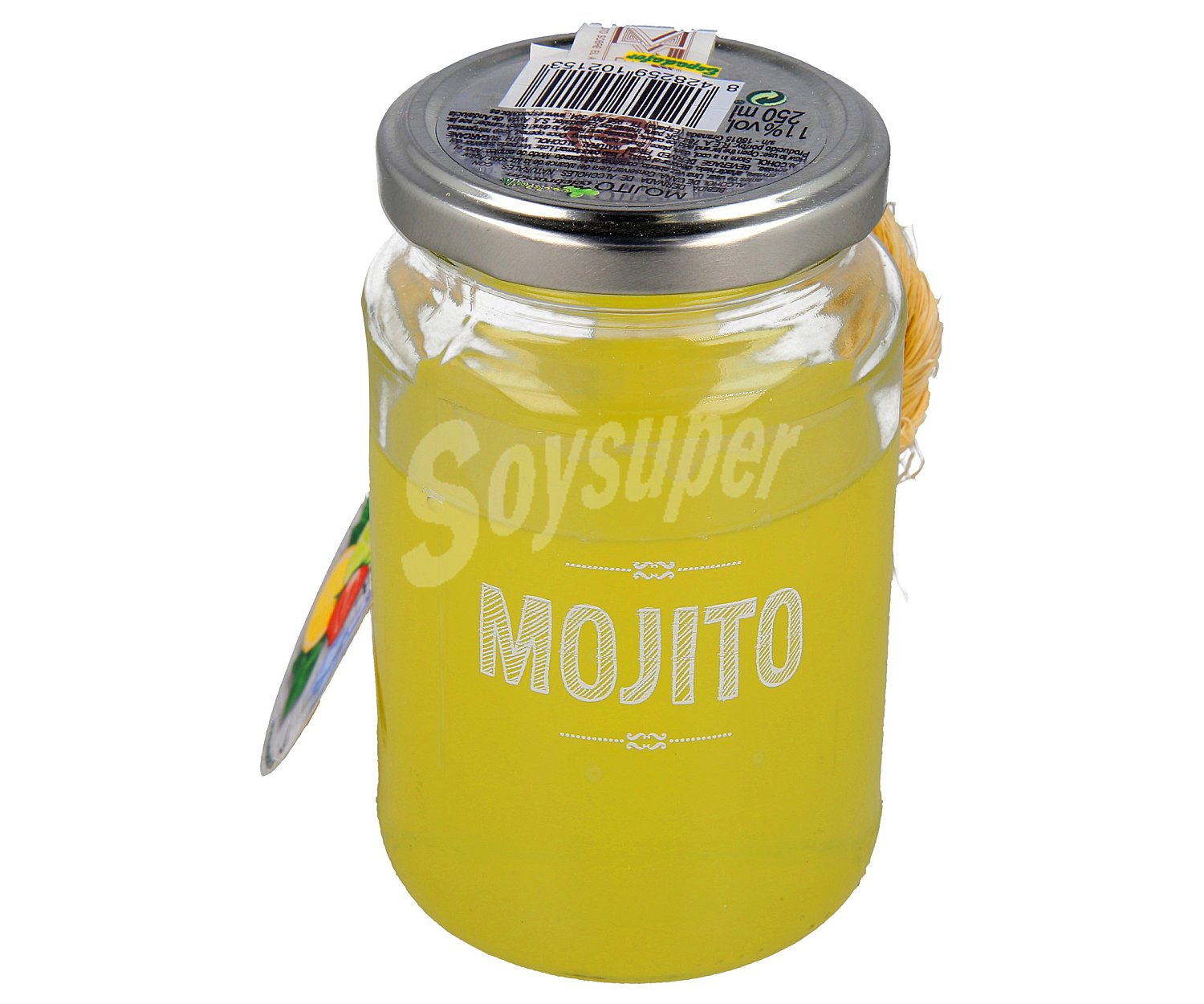 Mojito servido en un simpático bote