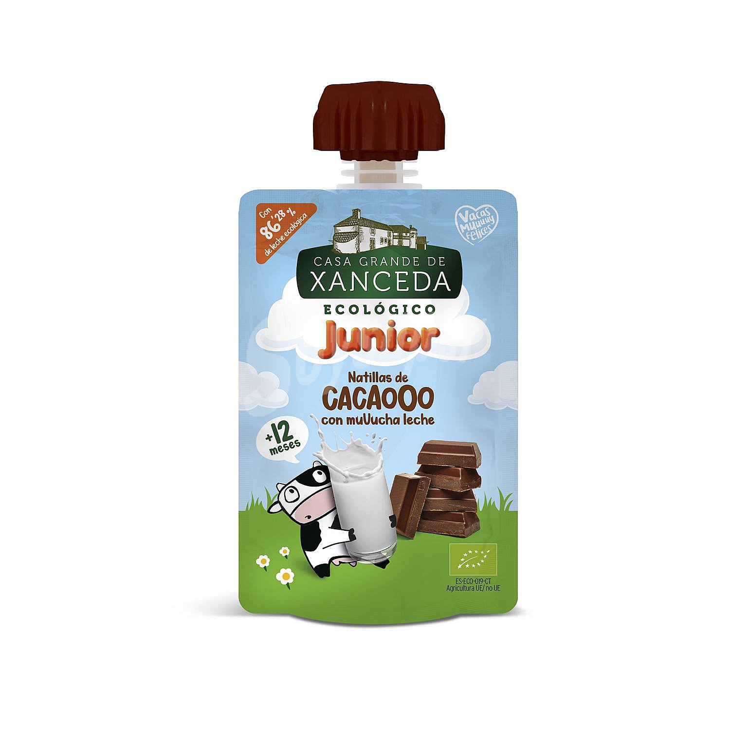 Junior natillas de cacao con leche ecológicas desde 12 meses