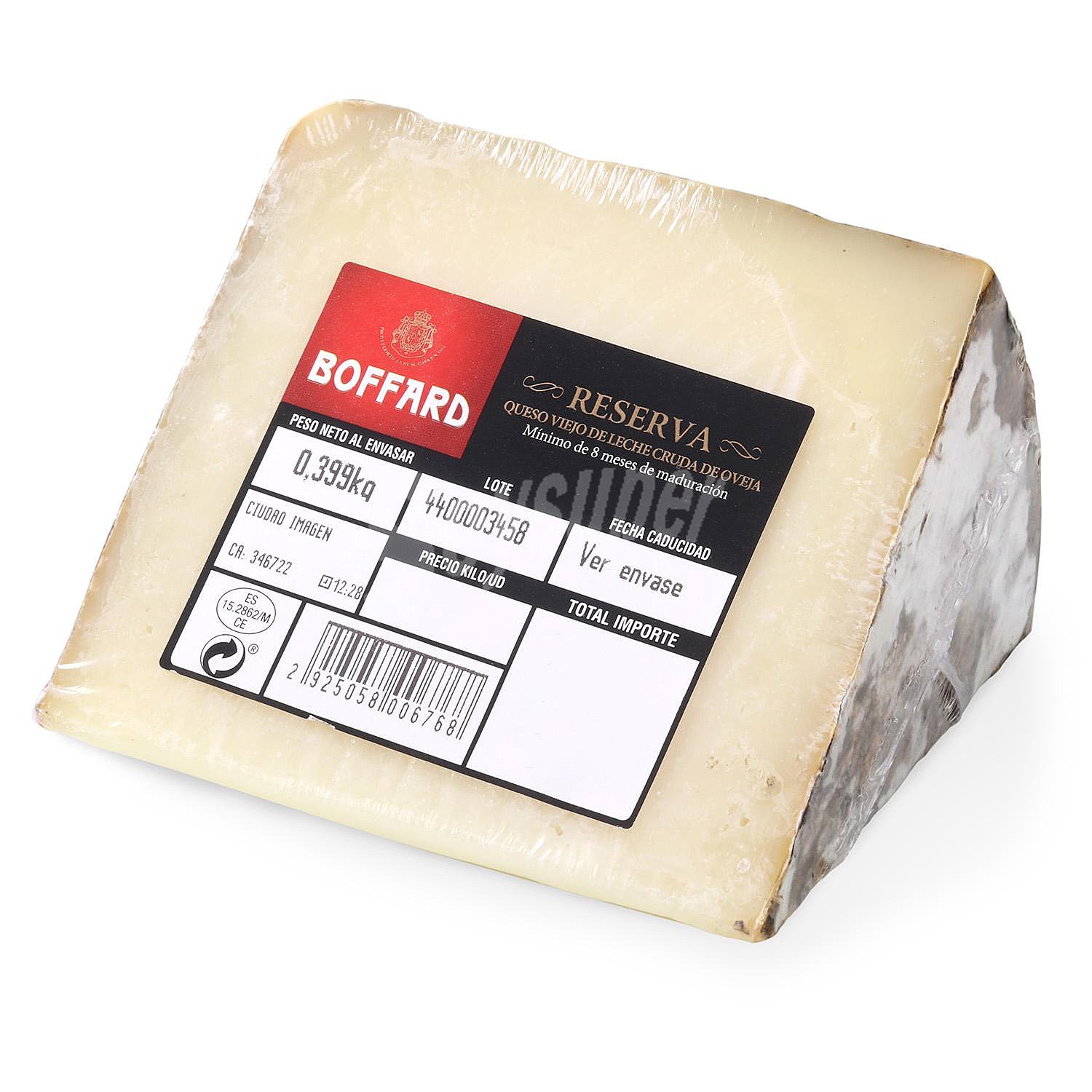 Queso puro de oveja graso reserva cuña 1/8