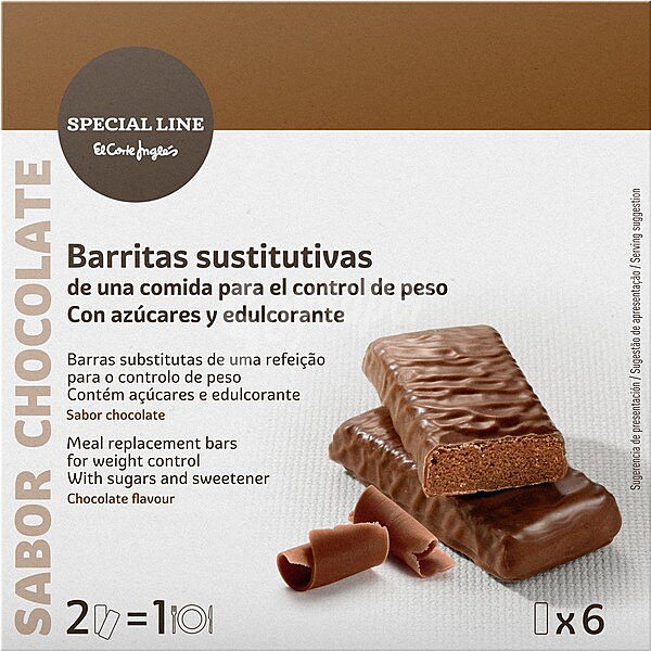 Barritas sustitutivas para el control de peso sabor chocolate