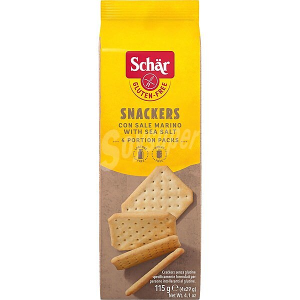 Snackers crackers con sal marina sin gluten y sin lactosa