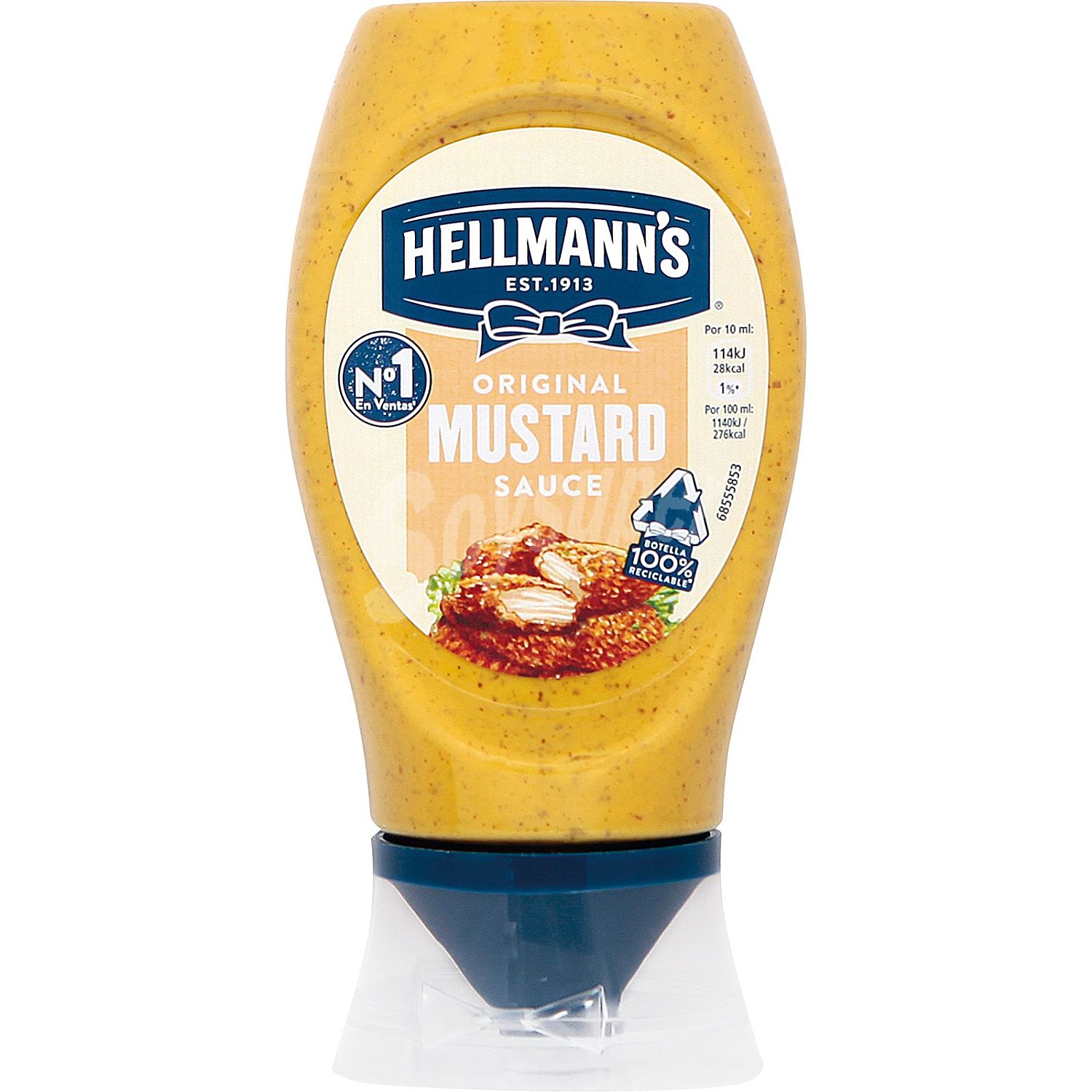 Salsa mostaza hellmann's, bocabajo