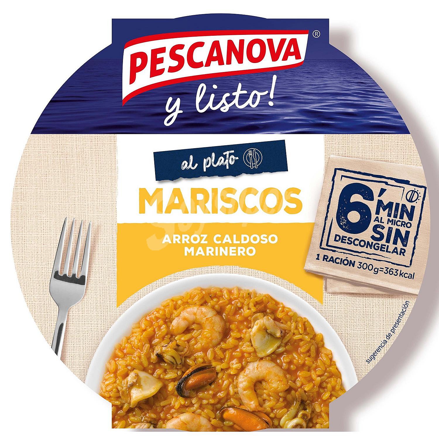 Arroz caldoso al estilo marinero, listo para calentar y comer AL plato