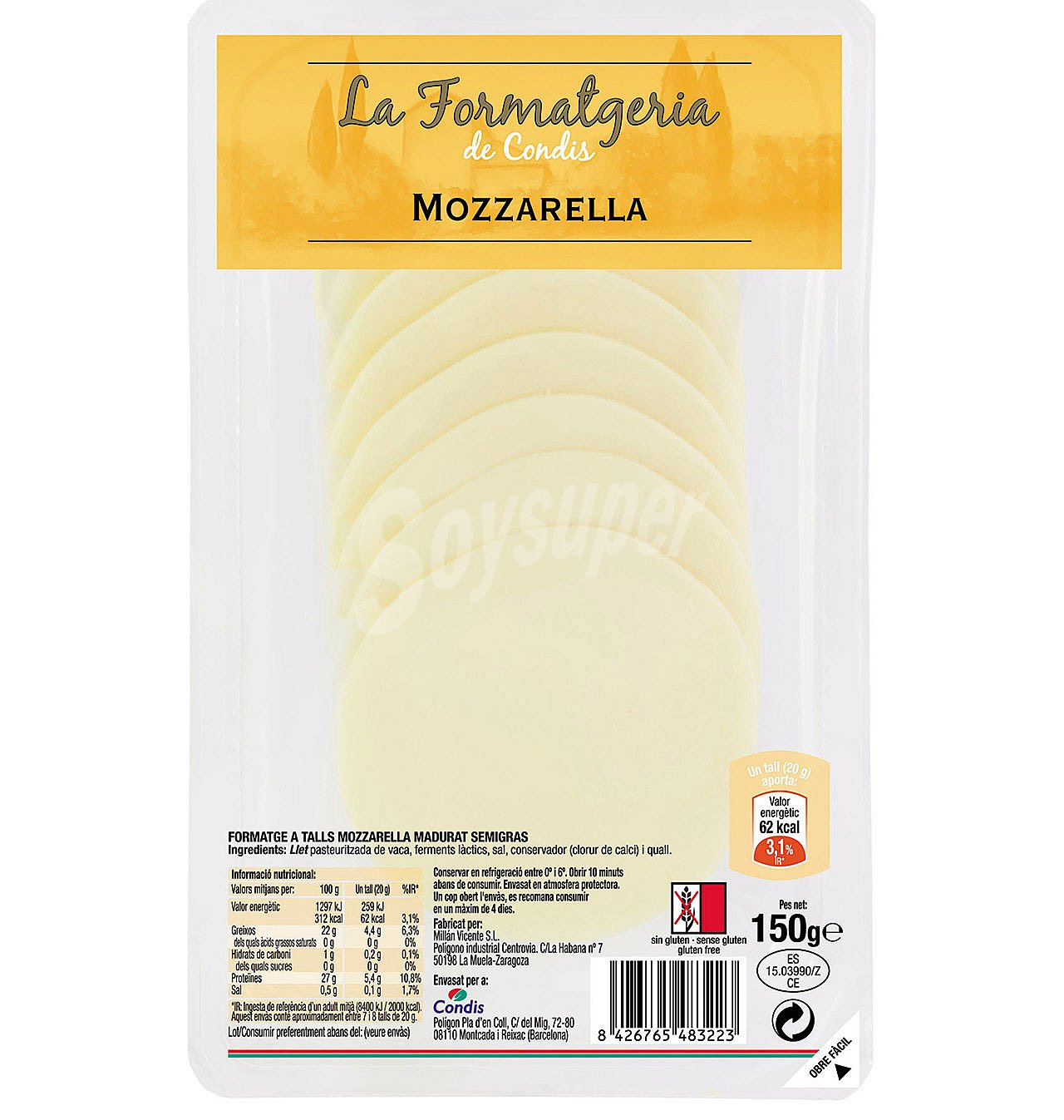 Queso mozzarella lonchas