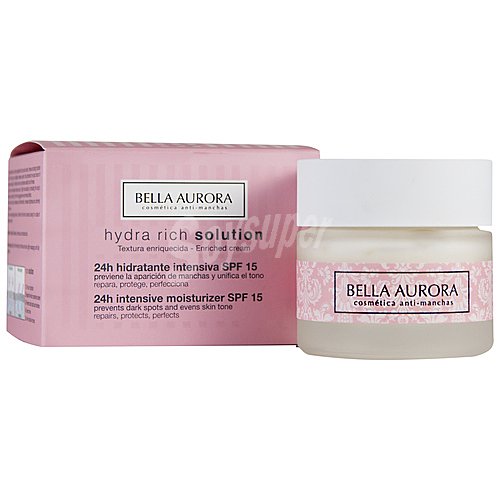 Bella aurora Crema de hidratación intensiva con factor de protección 15 bella aurora Hydra rich