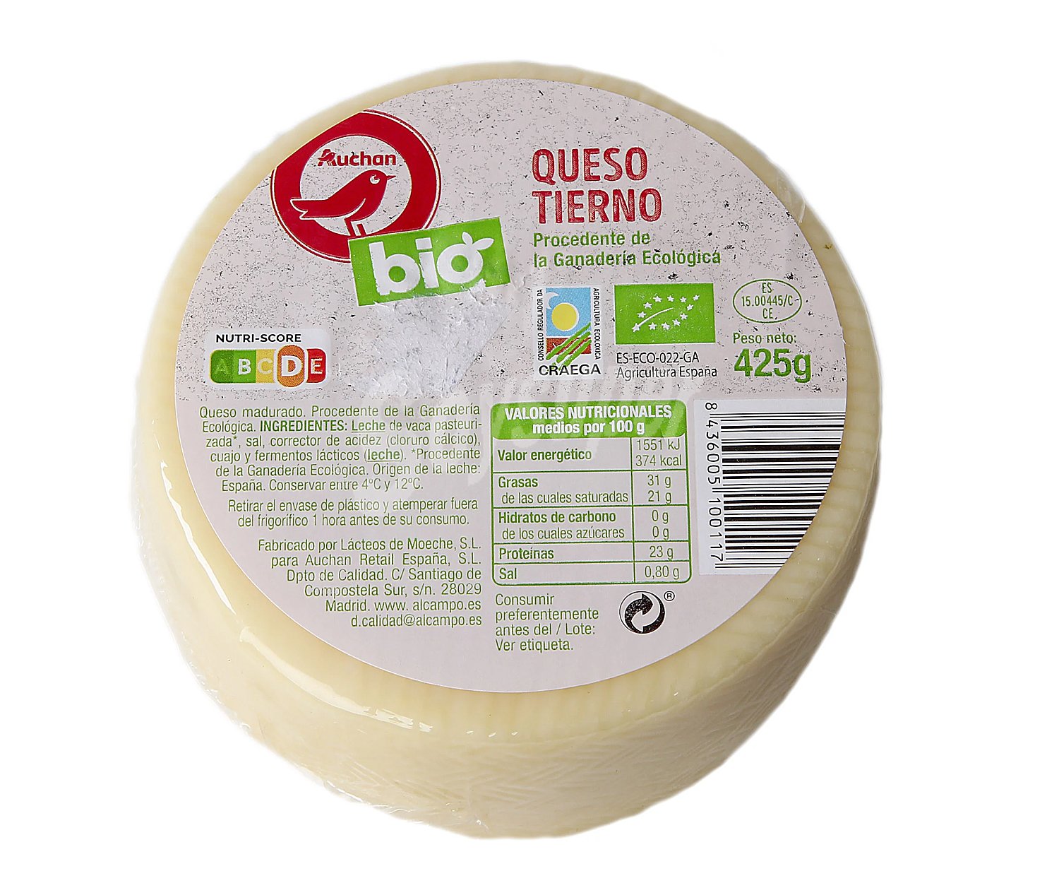 Producto alcampo Queso madurado de vaca ecológico producto alcampo