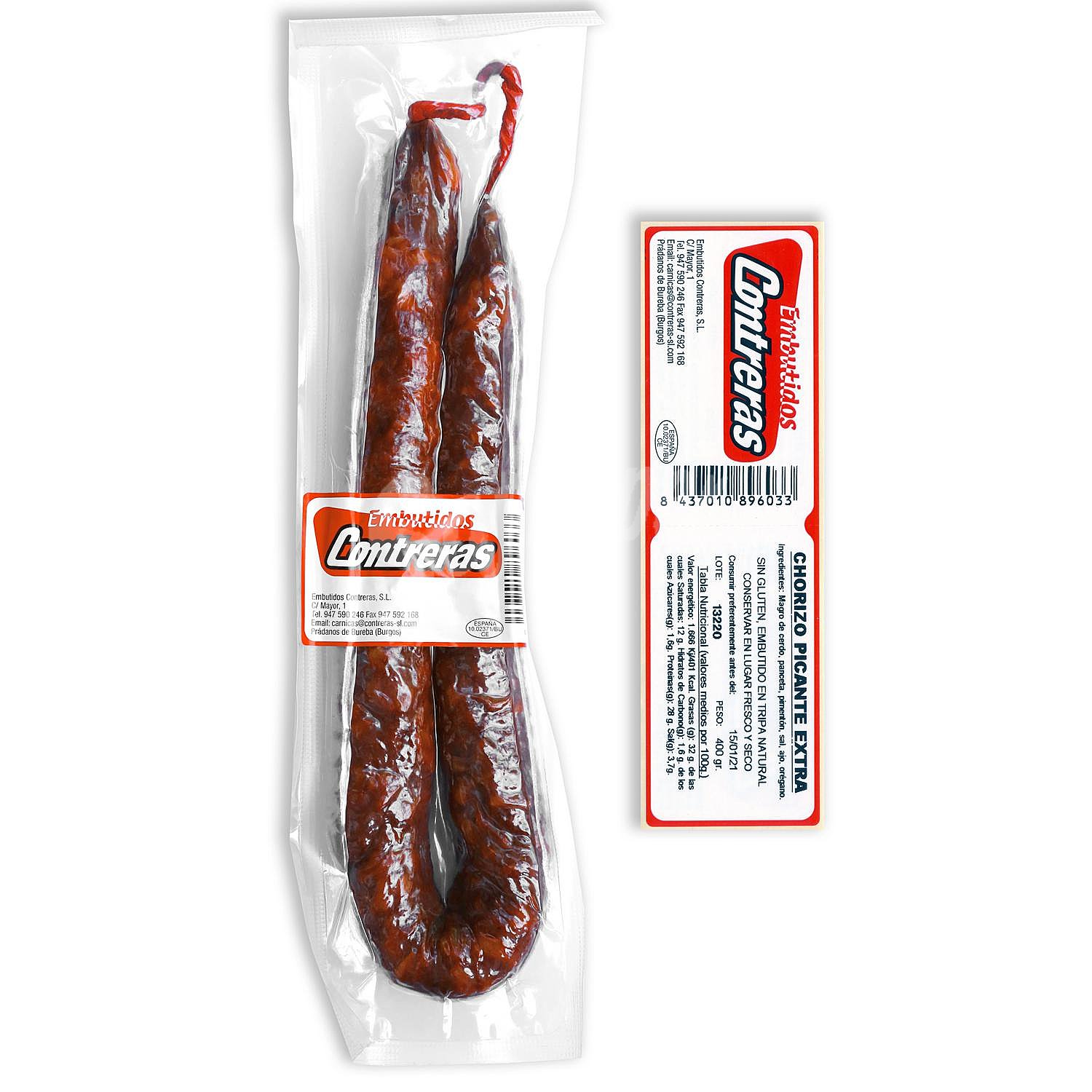 Chorizo picante extra sin gluten