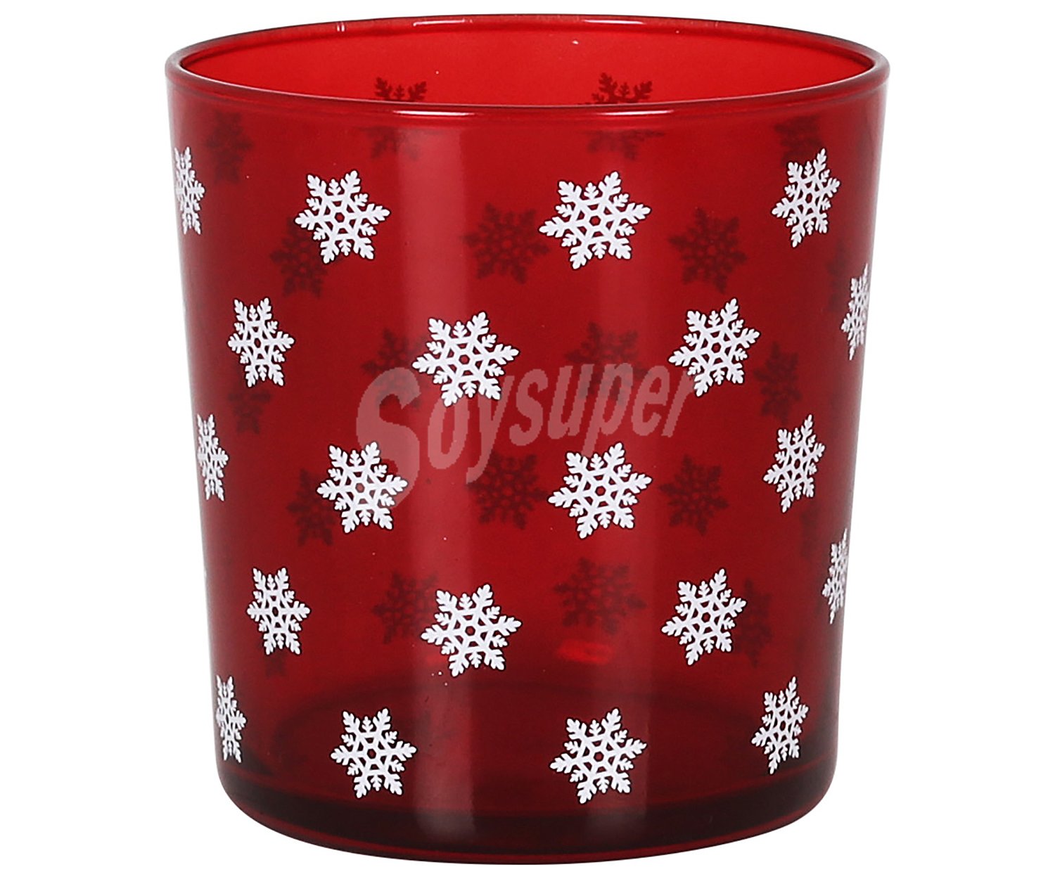 Vaso decorado color rojo y blanco Red Winter 0,34 litros cristalería.