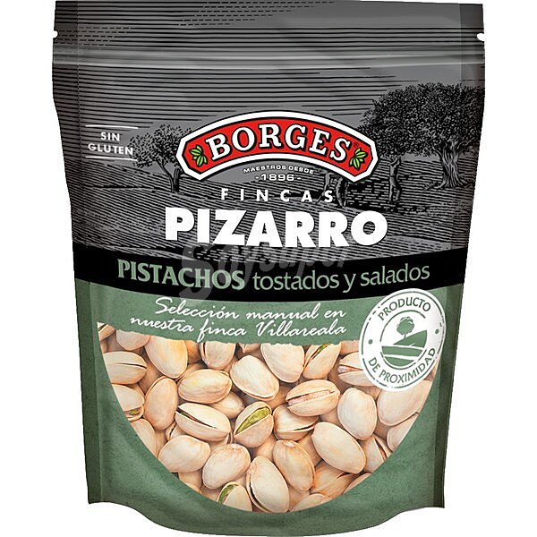 Pistachos tostados y salados Fincas Pizarro Borges sin gluten