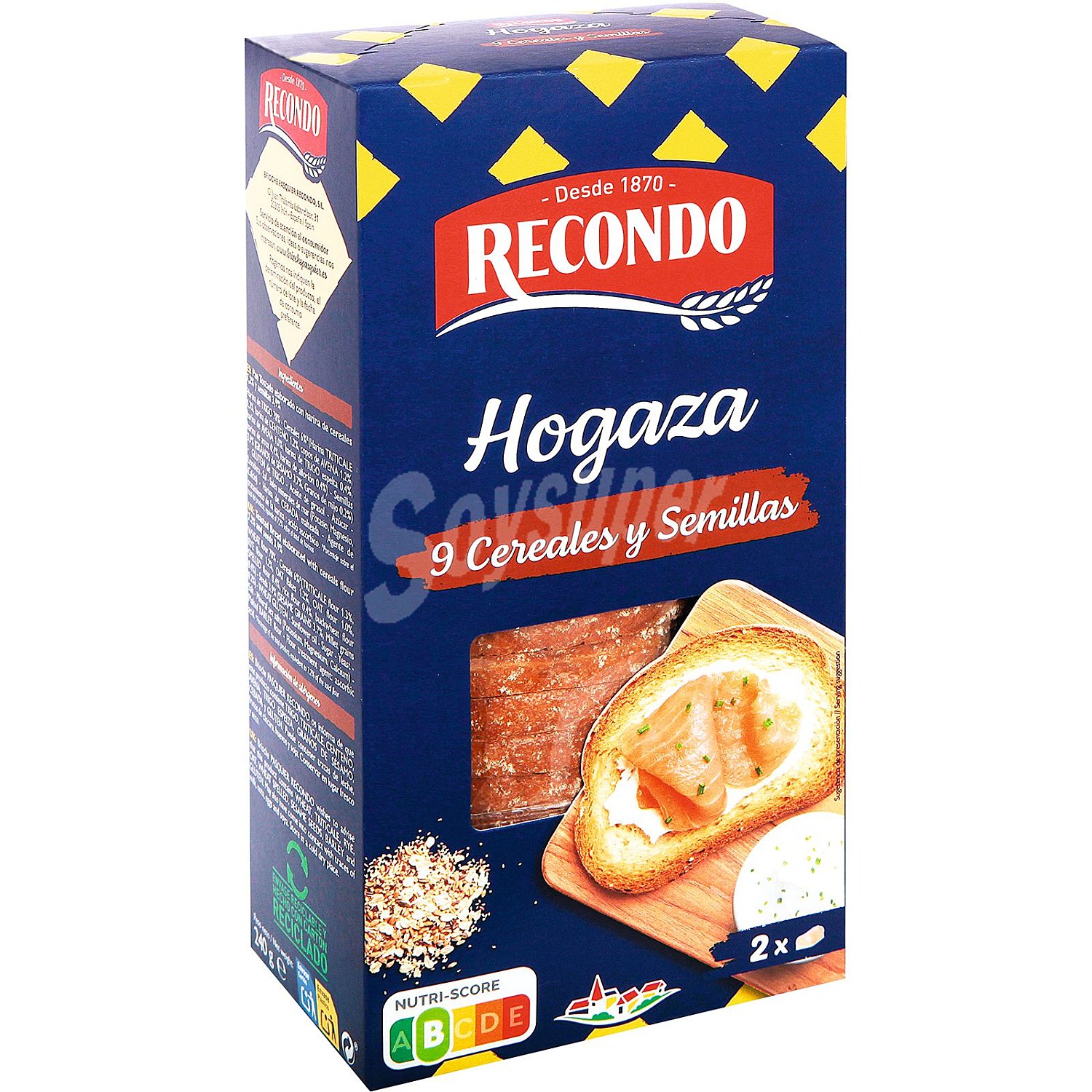 Pan de hogaza tostado 9 cereales