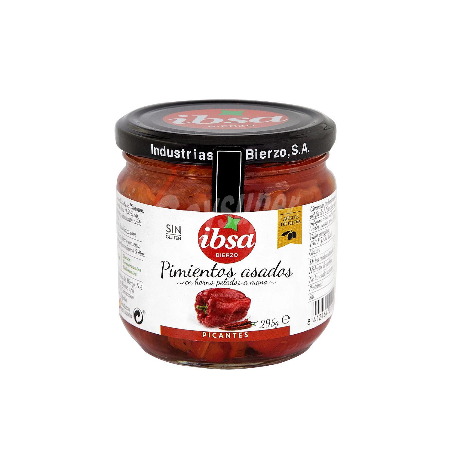 Pimientos asados picantes con aceite de oliva Ibsa sin gluten