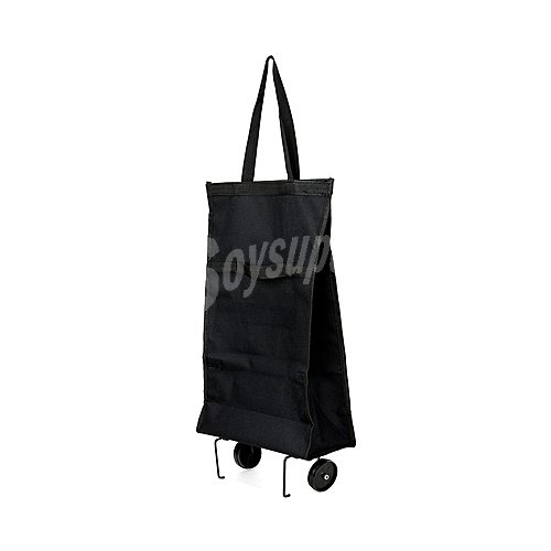 Bolsa de compra plegable con ruedas, color negro, 23 litros, actuel.