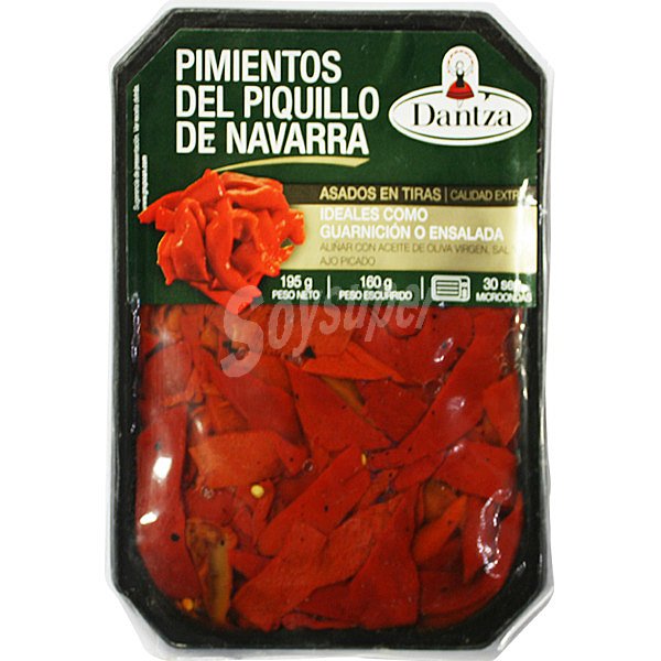 Pimientos piquillo en tiras asados bandeja 195 g