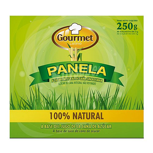 Gourmet latino Panela en sobres a base de caña de azúcar 100% natural gourmet latino