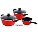 Bateria Cocina 5 pzs Acero Esmaltado magefesa Grana 24-20-16cm-Roja