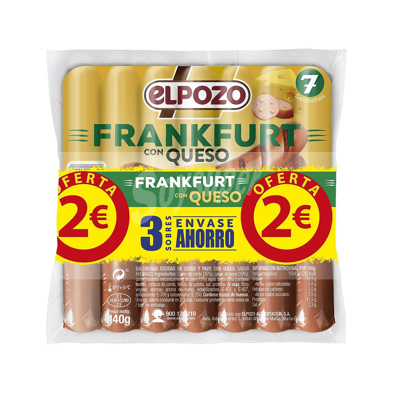 Salchichas de queso estilo frankfurt El Pozo sin gluten