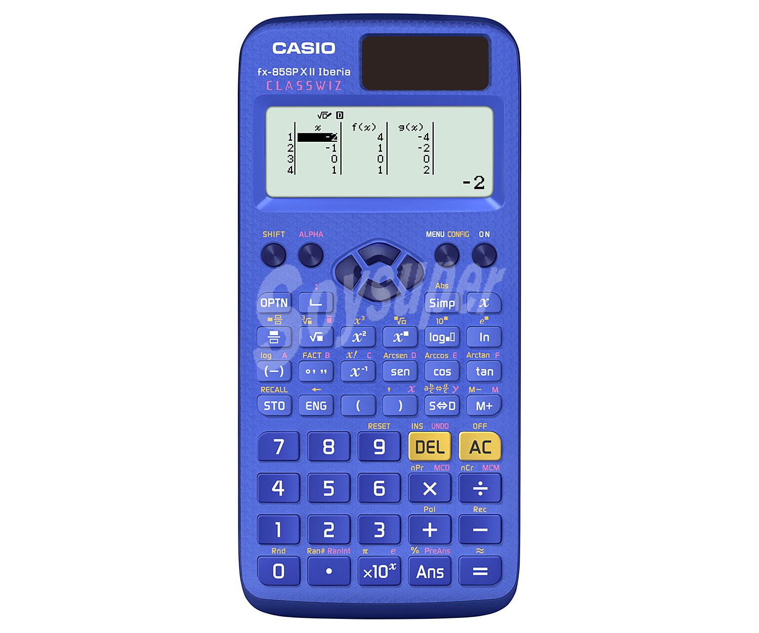 Calculadora científica con pantalla LCD de 2 lineas y 12 dígitos, funciona con luz solar Fx-85 SPX II