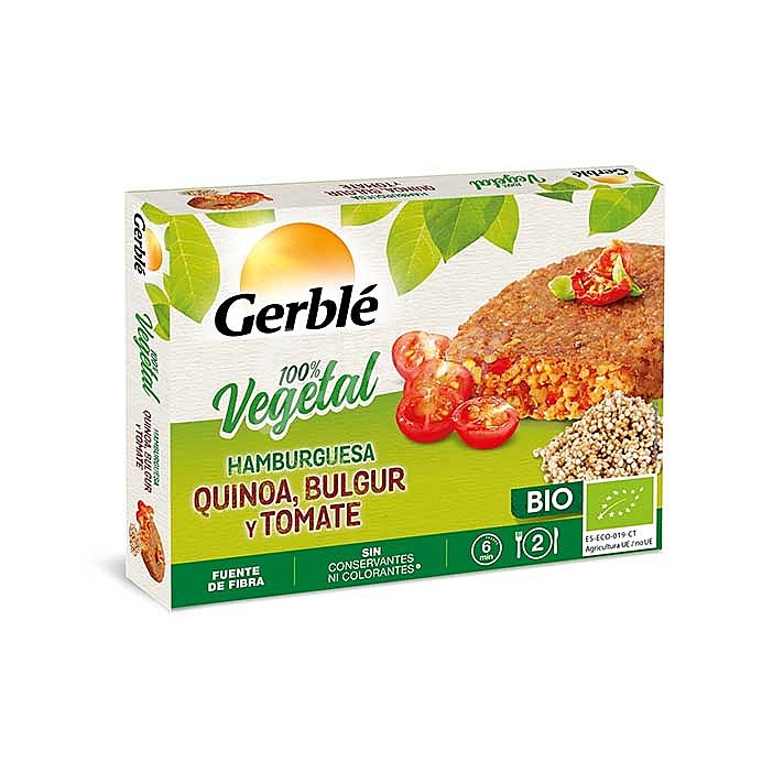 Hamburguesa vegetal Bio de quinoa y bulgur con tomate ecológica cereal BÍO