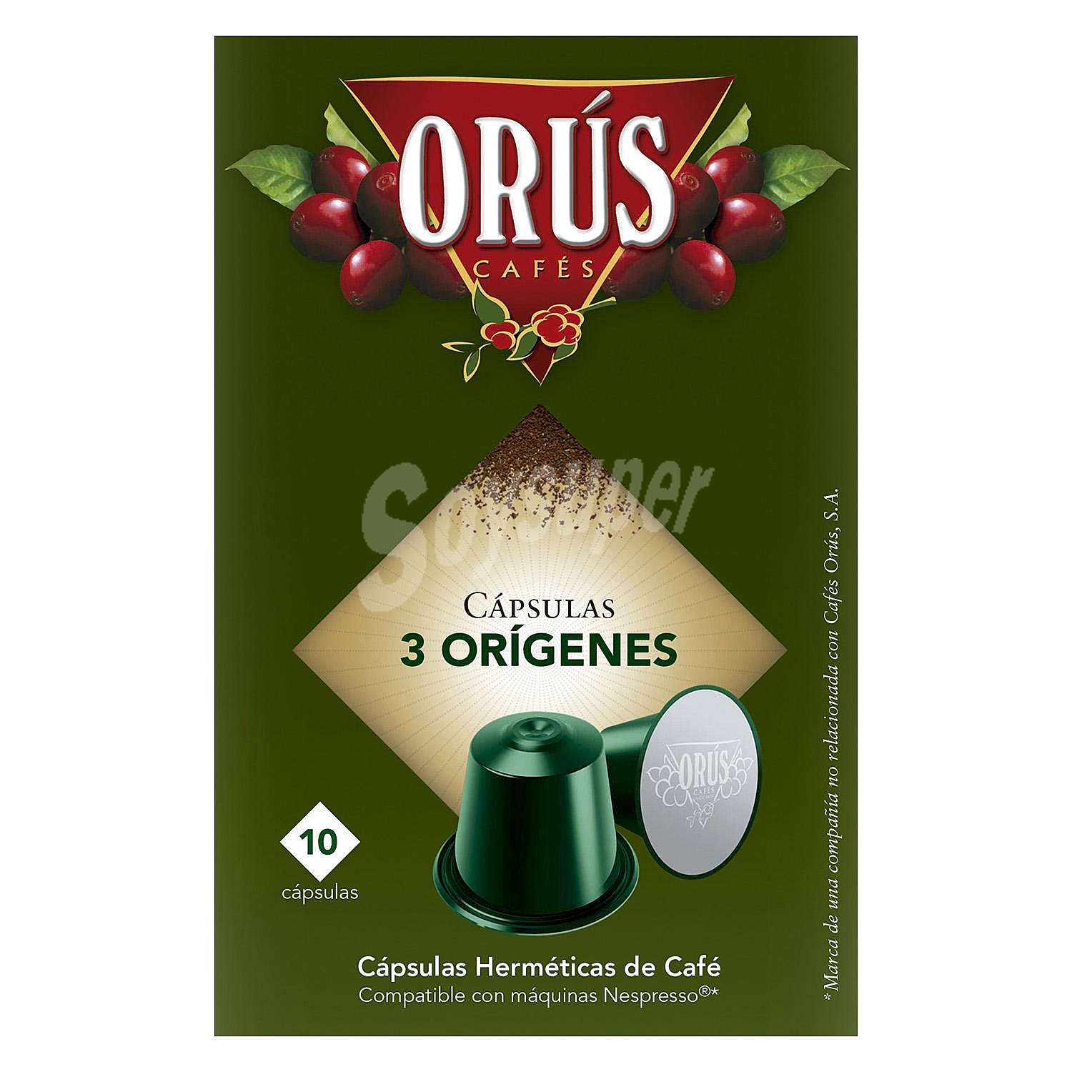 Café 3 orígenes en cápsulas compatibles con Nespresso