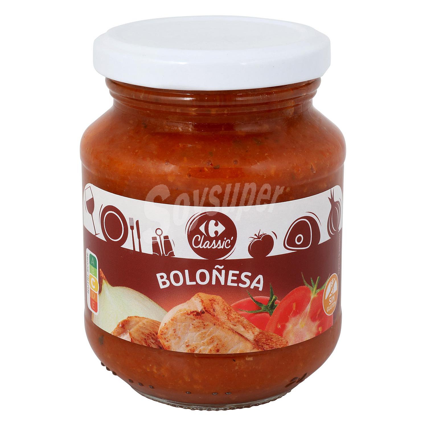 Salsa boloñesa Carrefour sin gluten