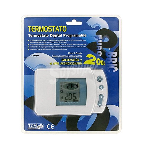 Cronotermostato digital programable para calefacción y aire acondicionado eurobric 2000