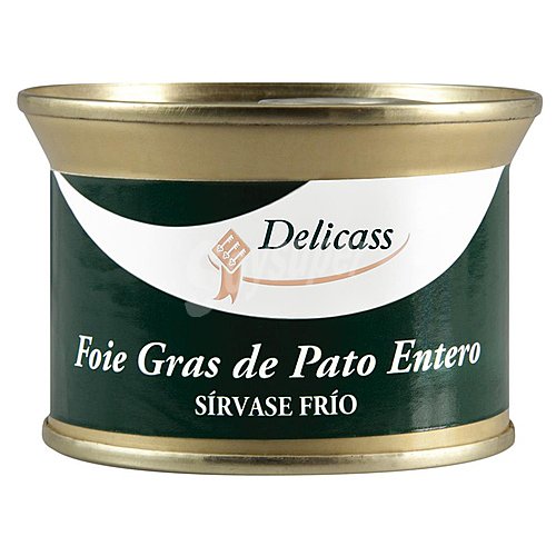 Delicass Foie gras de pato entero, elaborado sin gluten, sin huevo y sin leche delicass