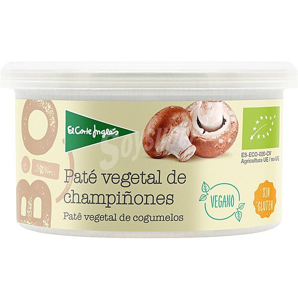 BIO paté vegetal de champiñón ecológico sin gluten y sin lactosa