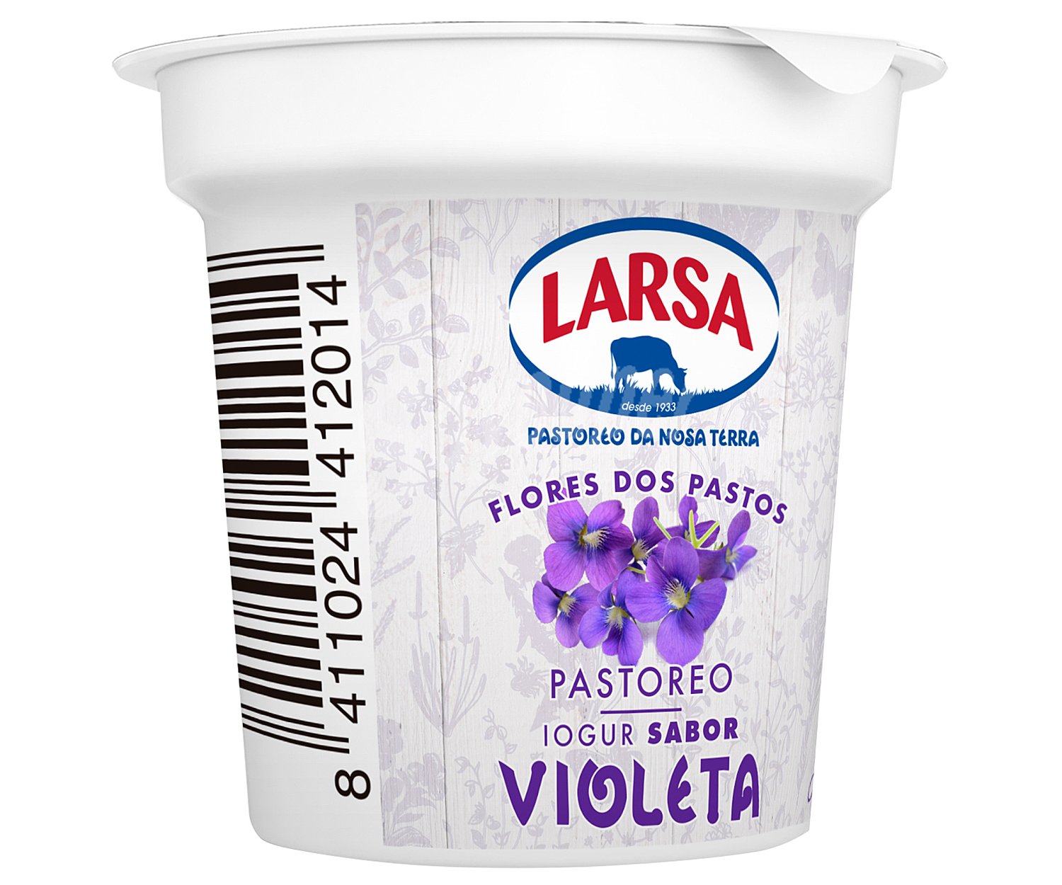 Yogur elaborado con leche de pastoreo y sabor violetas