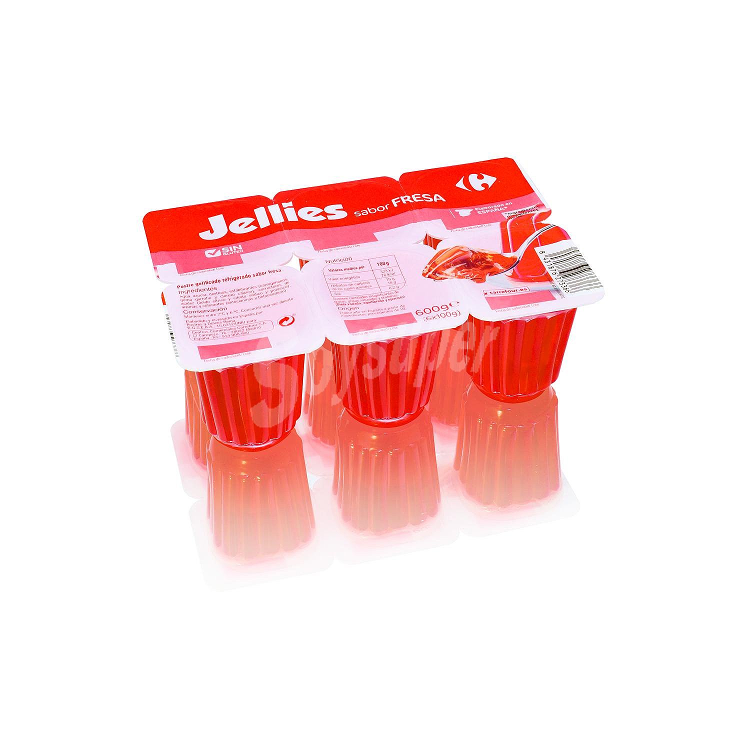 Gelatina sabor fresa jellies Carrefour sin gluten