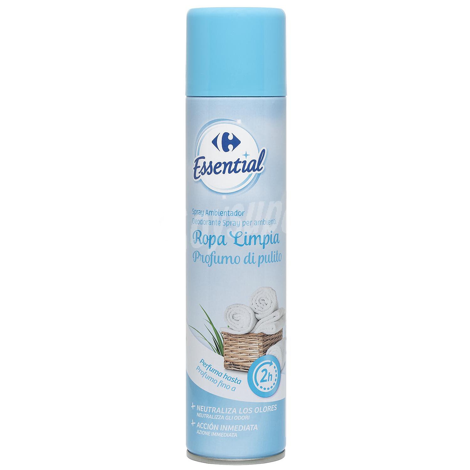 Ambientador spray ropa limpia Essential Carrefour