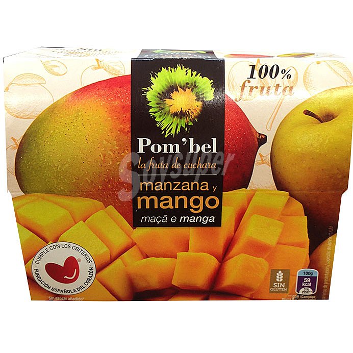 Compota de manzana y mango 100% fruta sin gluten